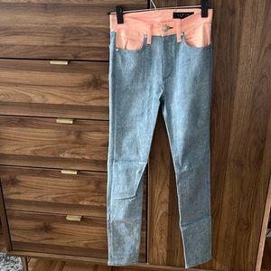 Rag and bone pink and light wash jeans size 25